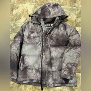 Aritzia Purple Tie-Dye Puffer Jacket